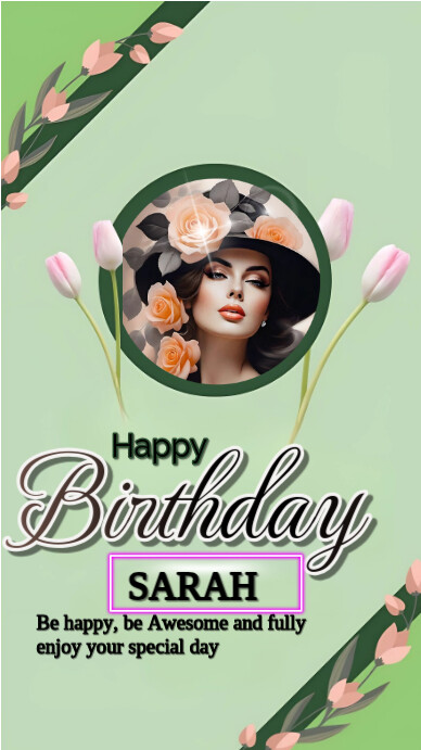 Yellow Pastel Happy Birthday Card Whatsapp Status template