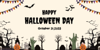 Yellow Pastel Happy Halloween Day 31 October 2025 Eventbrite Banner template
