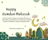 Yellow Pastel Happy Ramadan Al Mubarak Best Wishes Medium Rectangle template