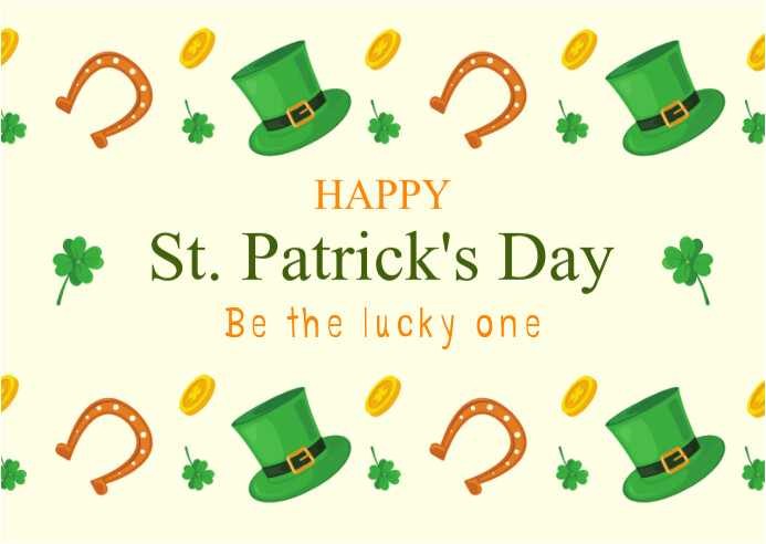 Yellow Pastel Happy St Patrick's Day Celebration Flyers  Postcard template