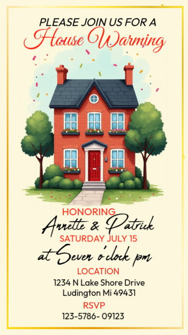 Yellow Pastel Housewarming Invitation Story Instagram Story template