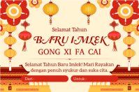 Yellow Pastel Imlek  Label template