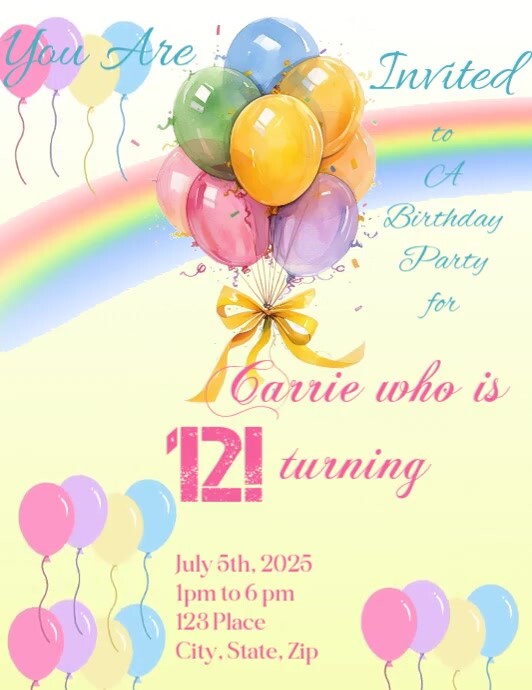 Yellow Pastel Invitation Flyer (us Letter) template