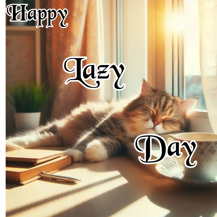 Yellow Pastel Lazy Day Instagram Post Template | PosterMyWall