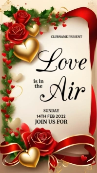 Yellow Pastel Love Party Flyer Digital Display (9:16) template