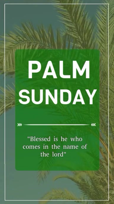 Yellow Pastel Palm Sunday  Digital Display (9:16) template
