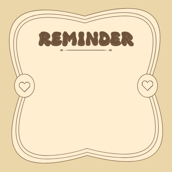 Yellow pastel reminder template square (1:1) | PosterMyWall