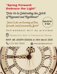 Yellow Pastel Spring Forward  Flyer (us Letter) template