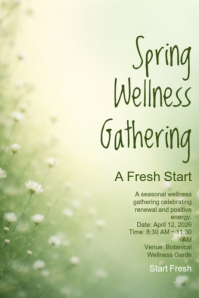 Yellow Pastel Spring Wellness Editorial Poster Poster template