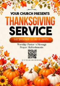 Blanc Church Thanksgiving Service A5 Template