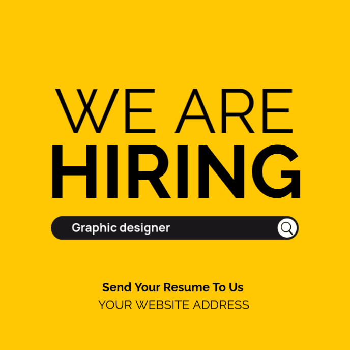 Yellow Pastel We Are Hiring Announcement  Album Cover Capa de álbum template
