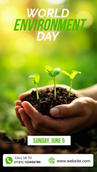 Yellow Pastel World Environment Day Digital Display (9:16) template