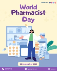 Yellow Pastel World Pharmacist Day Instagram Portrait template