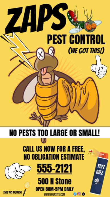 Yellow  Pest Control Company Ad Flyer Instagram Story template