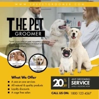 Yellow Pet Grooming Instagram Post template