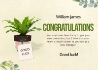 Yellow postcard congratulations on promotion template