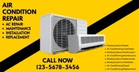 Yellow Professional Air Condition Facebook Sh template