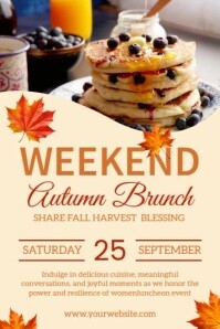 Amarelo Autumn Brunch Event โปสเตอร์ Template