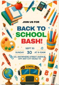 Yellow Professional Back To School Flyer  A5 template