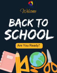Yellow Professional Back To School Welcome Greetings Flyer (us Letter) 传单(美国信函) template