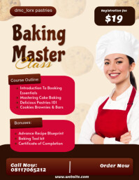 Yellow Professional Baking Masterclass Flyer (us Letter) template