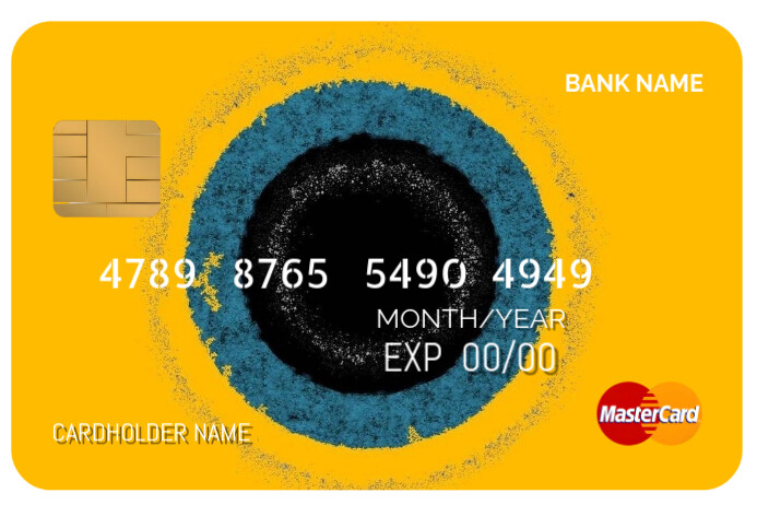 Yellow Professional Bank Credit Debit Atm Card Poster template