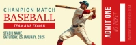 Yellow Professional Baseball Match Ticket Twitter Banner template