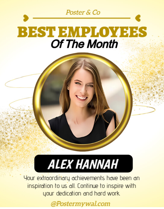 Copy of Yellow Professional Best Employees Of The Month Poster ...