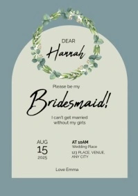Yellow Professional Bridesmaid Poster A5 template