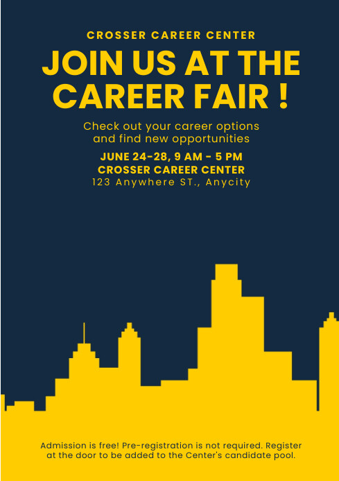 Copy of Yellow Professional Career Fair A4 | PosterMyWall
