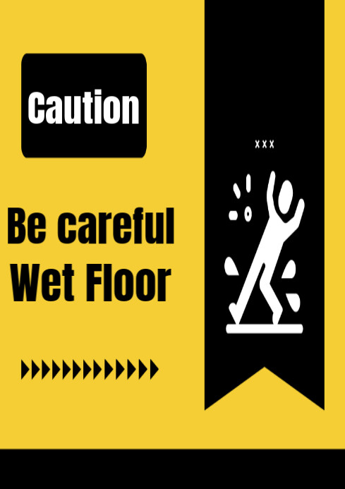 Copy of Yellow Professional Caution A4 | PosterMyWall