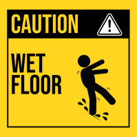 Yellow Professional Caution Wet Floor  Logo template