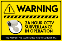 Amarelo CCTV Surveillance Warning Etichetta Template - Page 1