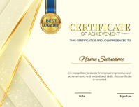 Yellow Certificate of Achievement Flyer Template