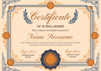 Amarelo Certificate of Scholarship A4 Template