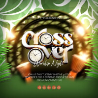 Gelb Yellow Professional Church Cross Over Night Church Event New Year Theme Worship Night Instagram Post Instagram Post Template