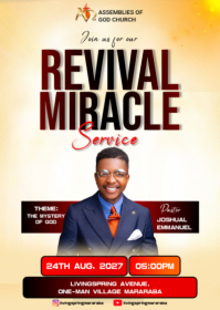 Yellow Professional Church Revival Service A6 template