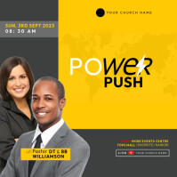Yellow Professional Church Service Instagram Post template