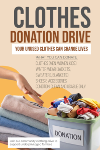Yellow Professional Clothing Donation Drive Poster Плакат template
