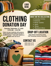 Yellow Clothing Donation Event Flyer Template