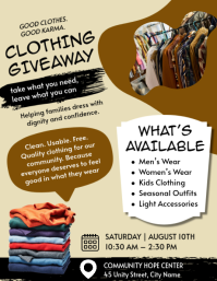 Yellow Professional Clothing Giveaway Flyer Folheto (US Letter) template