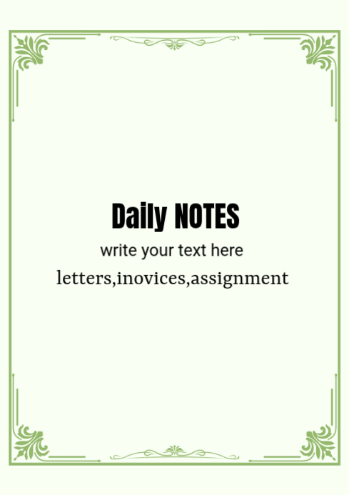 White Daily Notes A4 Template | PosterMyWall