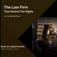 Yellow Professional Dark Brown Law firm Squar Square (1:1) template