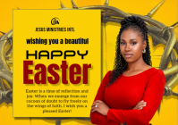 Yellow Professional Easter Celebration A4 template