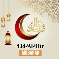 Yellow Professional Eid Mubarak Wishes Instagram Post template