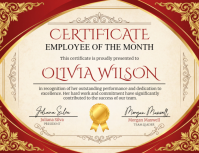 黄色 Employee of the Month Certificate 传单(美国信函) Template