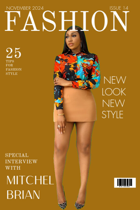 Plantilla de Yellow Professional Fashion Magazine Cover Poster ...