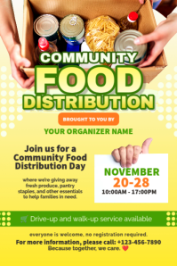 Yellow Professional Food Distribution Poster Iphosta template