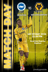Yellow Professional Football Match Poster Iphosta template