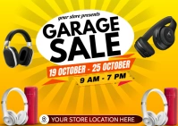 Yellow Professional Garage Sale Postcard Открытка template
